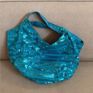 Justice Girls Sequin Blue Mini Tote Bag